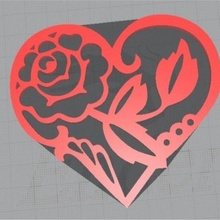 Aşk oe Corazon dia la Madre kalp Rosa 3d print model - Mito3D