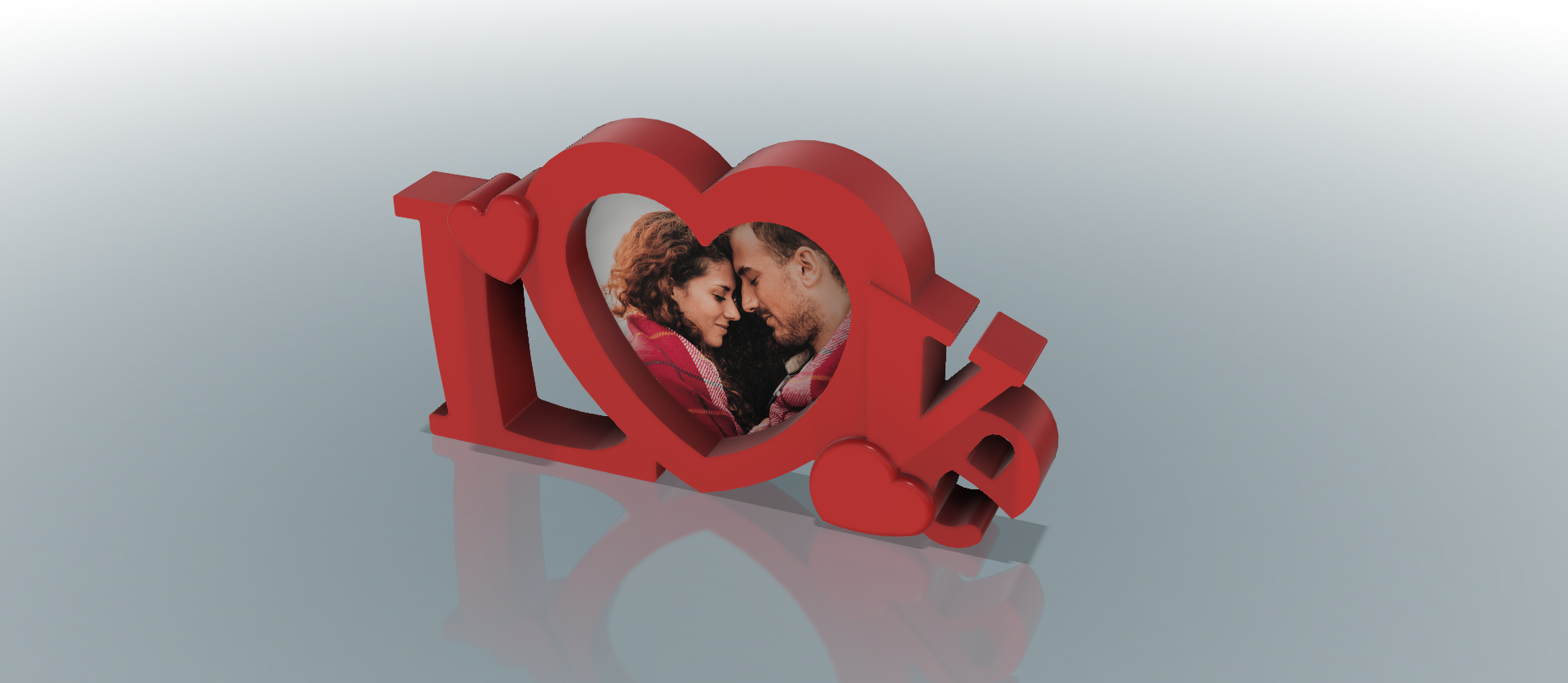 Liebe Foto Porträt Halter Unterstützung porta Valentinstag 3D print model - Mito3D