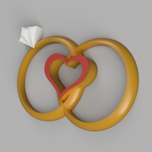 love ring heart keychain 3d print model - Mito3D