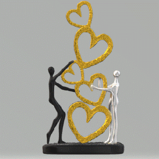 l'amour scp 001 couple sculpture 3d modèle décor unité cadeau personnalisable relation tendresse moderne 3d print model - Mito3D