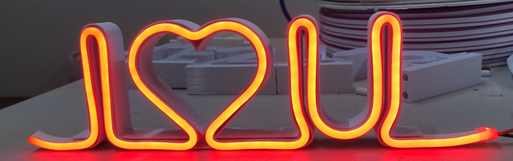 love single neon led strips letter gift valentine 3d print model - Mito3D