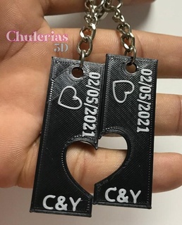 love tag double Art romantic boyfriend girlfriend lovetag keychain 3d print model - Mito3D