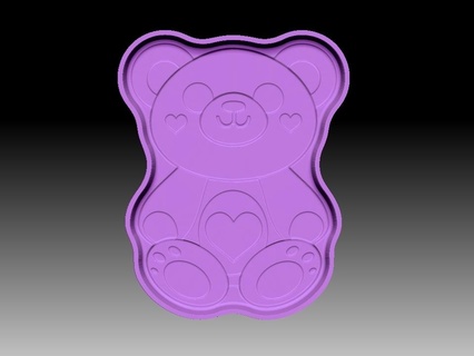 love teddy bear bath bomb mold 3d print model - Mito3D
