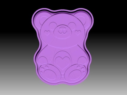 love teddy bear bath bomb mold  3d print model - Mito3D