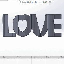 l'amour texte retourner Saint Valentin journée cœur chéri 3d print model - Mito3D