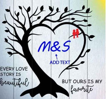 l'amour arbre mur art décoration ornement 3d print model - Mito3D
