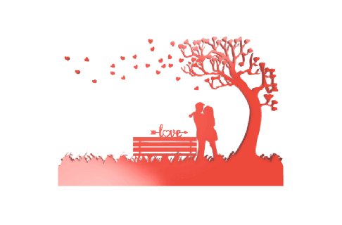 Aşk ağaç çift romantik kalp 3d print model - Mito3D