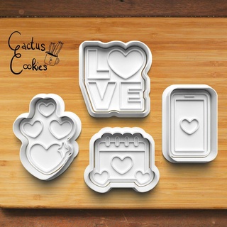 love valentine cookie cutter set 0528 3d print model - Mito3D