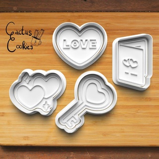 Aşk sevgili kurabiye kesici Ayarlamak 0530 3d print model - Mito3D