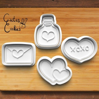 love valentine cookie cutter set 0531 3d print model - Mito3D