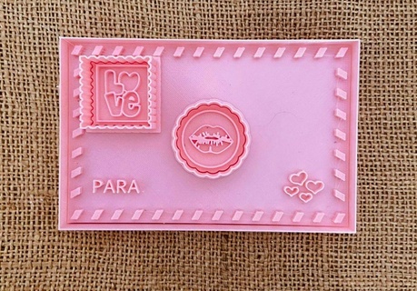 amor enamorado día san valentin sello cortadores Galleta galletas 3d print model - Mito3D