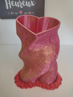 Liebe Vase Mutter ti amo Herz Dekoration Rosa 3d print model - Mito3D