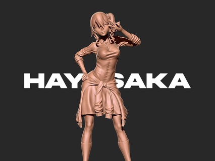 amar guerra hayasaka 3d impressão modelo chika Fujiwara Kaguya ai anime manga waifu harém escola empregada arte esculturas 3d print model - Mito3D
