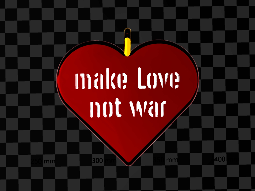 love war pendant heart 3D print model - Mito3D
