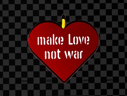 love war pendant heart 3d print model - Mito3D
