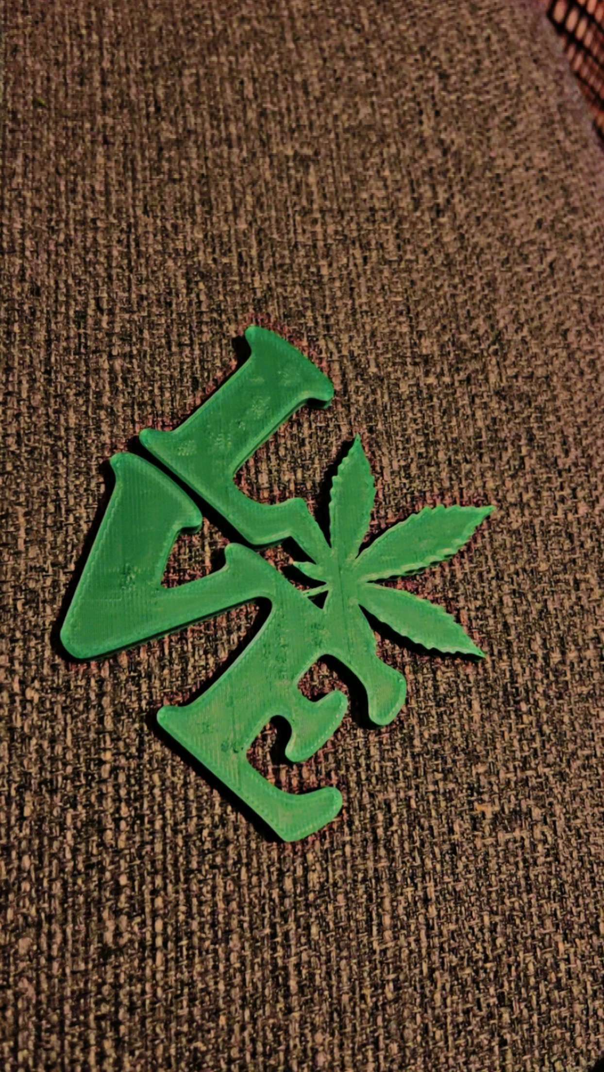 love weed leaf sign cannabis smoke smoking home joint 3D print model - Mito3D