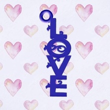 love word keychain various valentin heart pendant valentines 3d print model - Mito3D