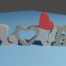 love words1 ornament wood gift easy print valentine valentines couple anniversary heart 3d print model - Mito3D