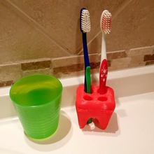 amore i denti spazzolino da titolare casa dente, 3d print model - Mito3D