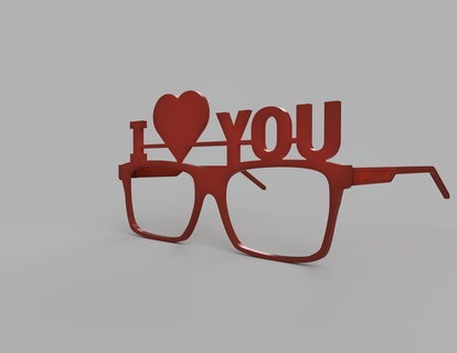 gafas amor Gafas sol lentes san valentin día 3d print model - Mito3D