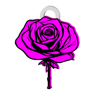 lovely rose keychain earrings necklace 3d print model - Mito3D