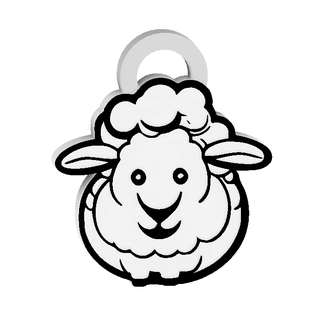 lovely sheep keychain earrings necklace 3d print model - Mito3D