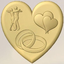 lover's heart various stl relief 3d 3d print model - Mito3D