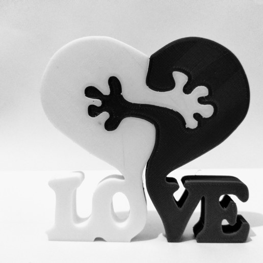 lover heart puzzle art love 3D print model - Mito3D