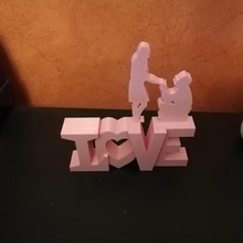 love various heart sweetheart torque letter 3d print model - Mito3D