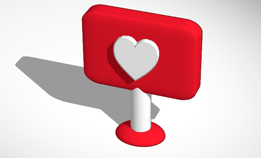 lovetube valentinexcults amore Youtube canale cuore San Valentino giorno valentin simpatico 3d print model - Mito3D