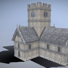 low-poly iglesia inglesa de la arquitectura capilla inglés casa baja poli tudor fantasía medieval 3d print model - Mito3D