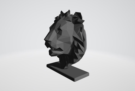low poly testa leone Leone lowpoly 3d print model - Mito3D