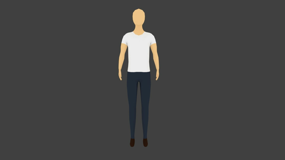 low poly homem t shirt 3d print model - Mito3D