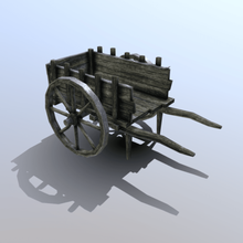 low-poly medieval cart prop game ready asset english house low poly tudor fantasy 3d print model - Mito3D