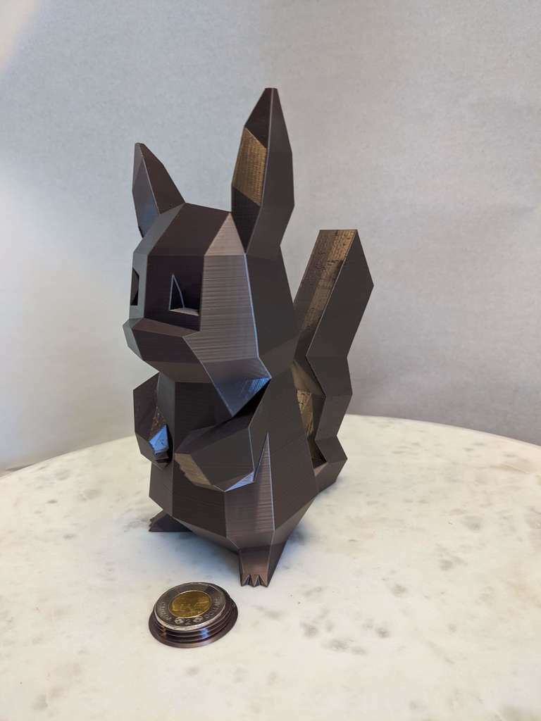 low poly Pikachu banque faible porcin conteneurs boîte organisation espace rangement 3D print model - Mito3D