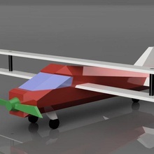low poly uçak oyun poli kırmızı oyuncak 3d print model - Mito3D