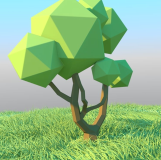 low poly árvore poli desenho animado 3d print model - Mito3D