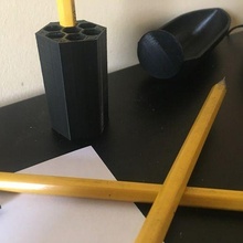 low-profile honeycomb pencil holder bee desk organizer low profile sleek small organization 3d print model - Mito3D