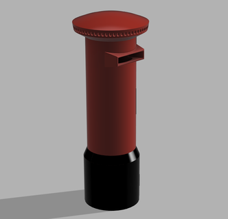 low detail post box postbox royal mail street letter dolls doll house 3d print model - Mito3D