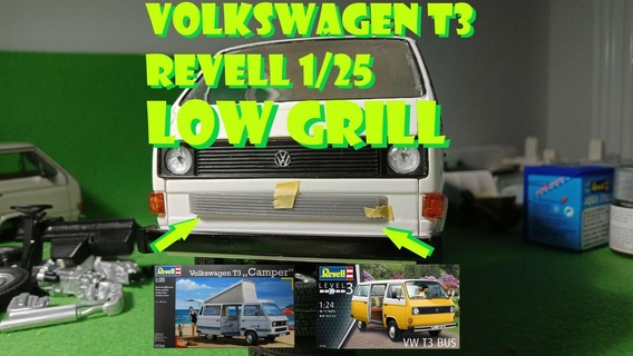 low grill vw t3 revell 1 25 volkswagen vanagon modelkit transkit type 2 transporter air-cooled water-cooled lbx wbx 3d print model - Mito3D