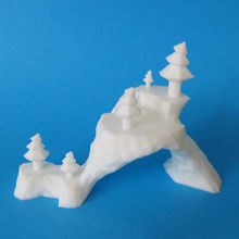 low-poly-Bogen-Landschaft Kunst Baum 3d print model - Mito3D