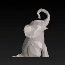 baja poli bebé elefante art animales a los la naturaleza 3d print model - Mito3D