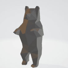 low poly bear art font figurine toy lowpoly stl cute deco animal 3d 3d print model - Mito3D
