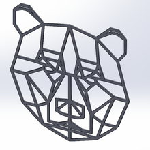 baja poli oso art animal de la pared decoración geométricas el láser dxf ai impresión prueba arte línea 3d print model - Mito3D
