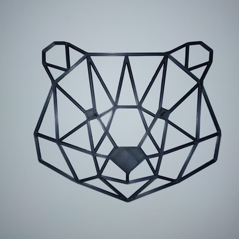 low poly bear head art animal geometric 3D print model - Mito3D