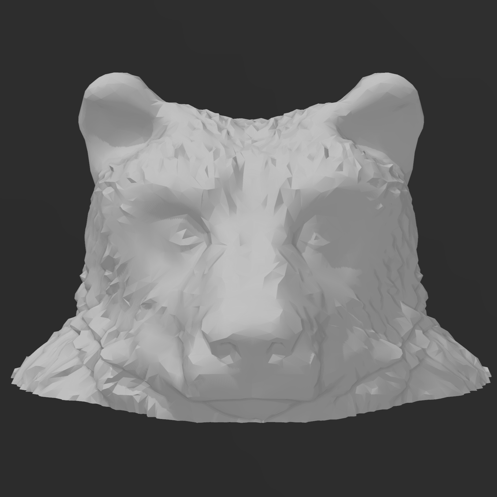low poly bear head bust wall art black polar animal nature mammal jungle wild forest 3D print model - Mito3D