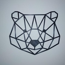 low poly bear head art animal geometric 3d print model - Mito3D