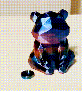 faible poly ours argent boîte porcin banque 3d print model - Mito3D