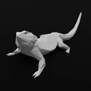poli barbudo Dragão réptil animal geométrico brinquedo fofa simples decoração lagarto arte mini miniatura 3d print model - Mito3D