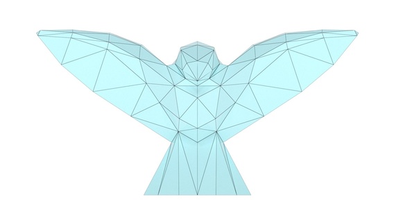 faible poly oiseau abstrait Pigeon liberté Aigle lowpoly 3dp 3d print model - Mito3D